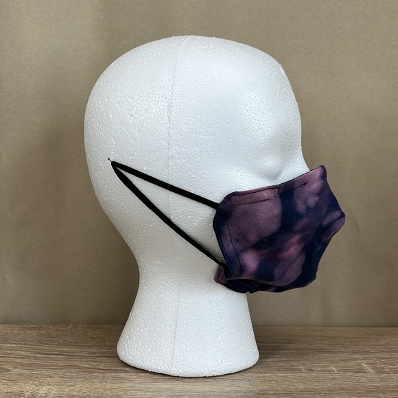 Purple bleach dyed custom 3 layer reversible face mask - Picture 9 of 13